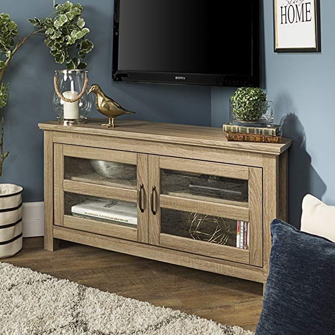 New 44 Inch Wide Corner Television Stand Driftwood Finish In Orsen Wide Tv Stands (View 14 of 15)