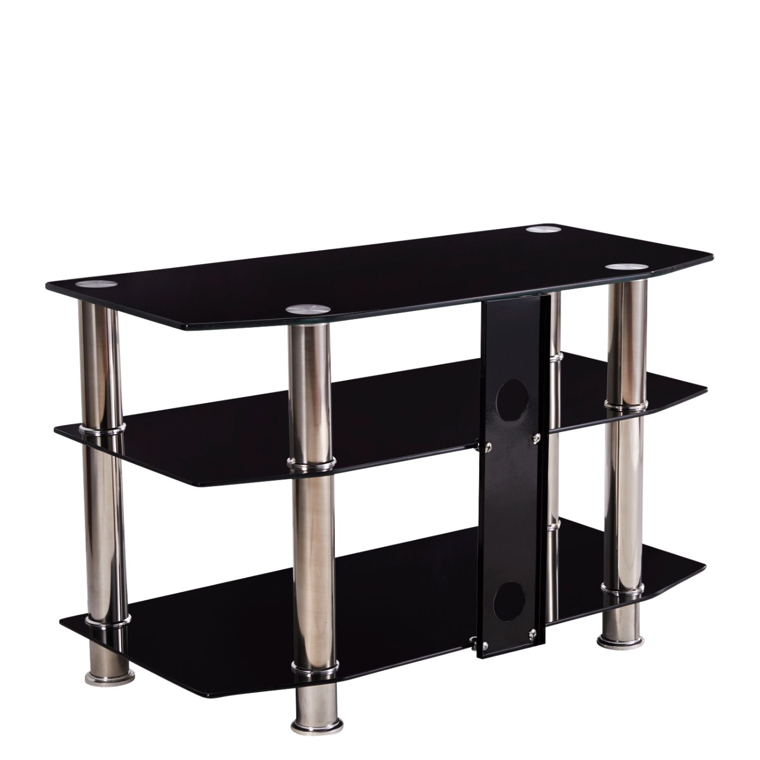 New Black 3 Tier Shelves Tempered Glass Tv Stand For 15 Pertaining To Black Glass Tv Stands (Photo 13 of 15)
