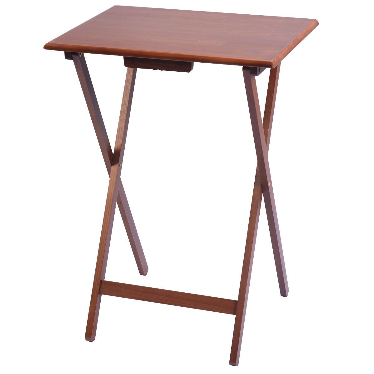 New Set Of 4 Portable Wood Tv Table Folding Tray Desk Regarding Folding Wooden Tv Tray Tables (Photo 14 of 15)