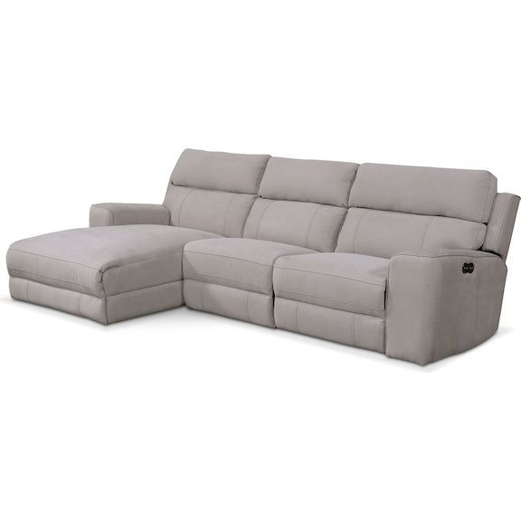Newport 3 Piece Power Reclining Sectional With Left Facing Intended For Copenhagen Reclining Sectional Sofas With Left Storage Chaise (View 7 of 15)