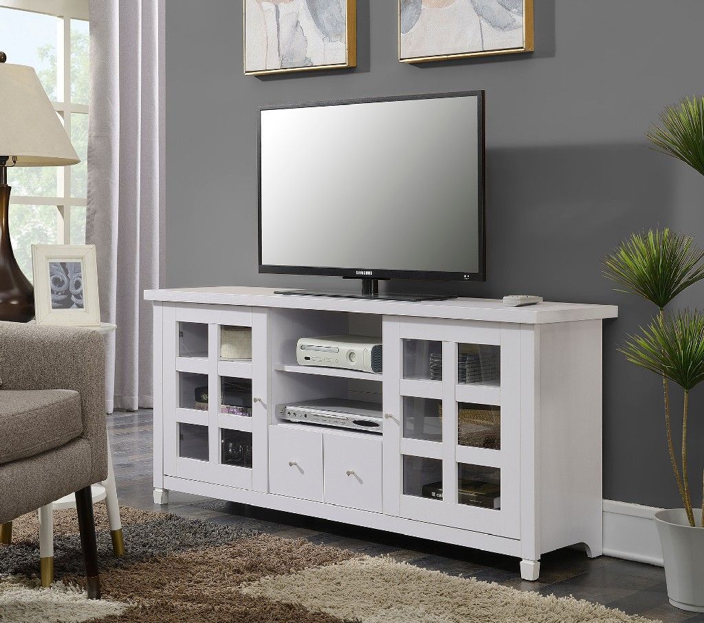 Newport Park Lane 60" Tv Stand In White – Convenience Inside Convenience Concepts Newport Marbella 60" Tv Stands (View 6 of 15)