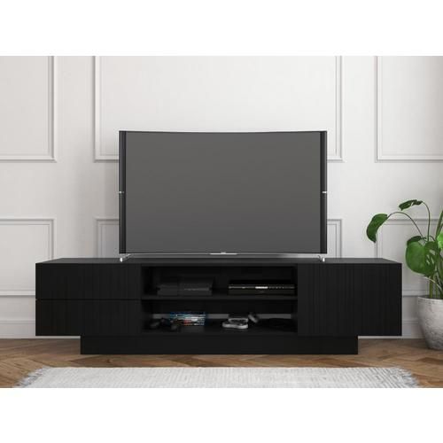 Nexera Galleri Black Matte Lacquer And Black Melamine Tv Intended For Nexera Tv Stands (View 12 of 15)