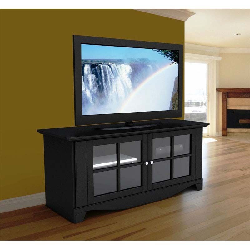 Nexera Pinnacle Series 60 Flat Panel Tv Stand With Glass In Wall Mounted Tv Cabinets For Flat Screens With Doors (View 4 of 15)