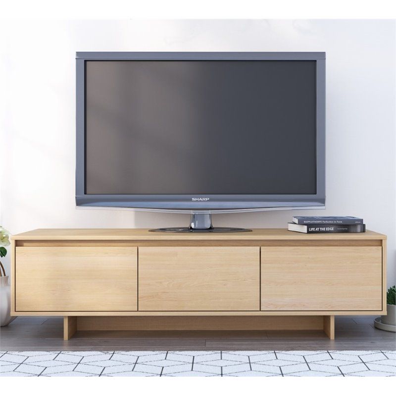 Nexera Rustik 60" Tv Stand In Natural Maple – 107205 With Regard To Nexera Tv Stands (View 3 of 15)
