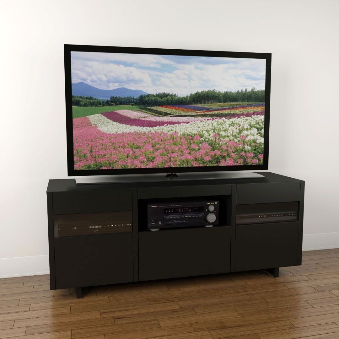 Nexera Vision 60 Inch Tv Stand (black) – Nx 101406 With Regard To Modern Tv Stands For 60 Inch Tvs (View 7 of 15)