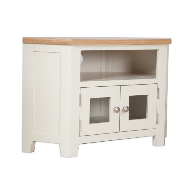 Oak City – Sydney Painted Ivory 105cm Glazed Corner Tv Intended For Compton Ivory Corner Tv Stands (View 3 of 15)