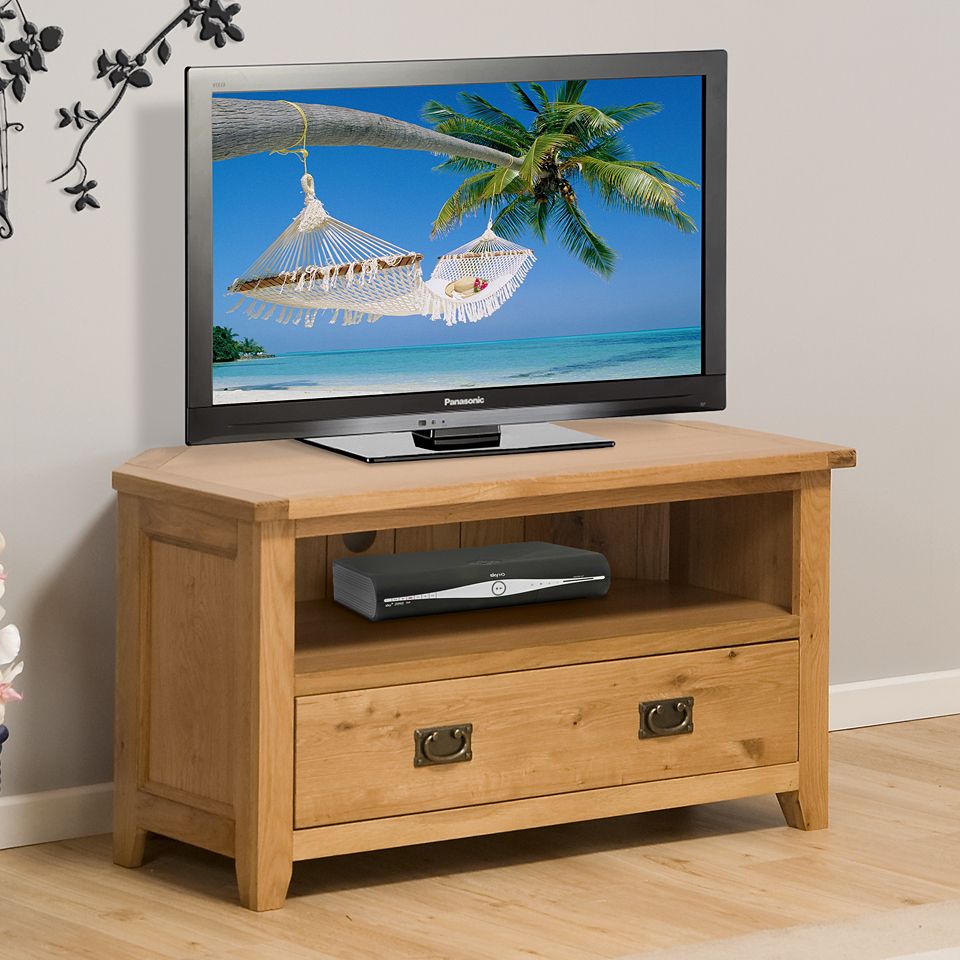 Featured Photo of 15 The Best Oak Corner Tv Stands