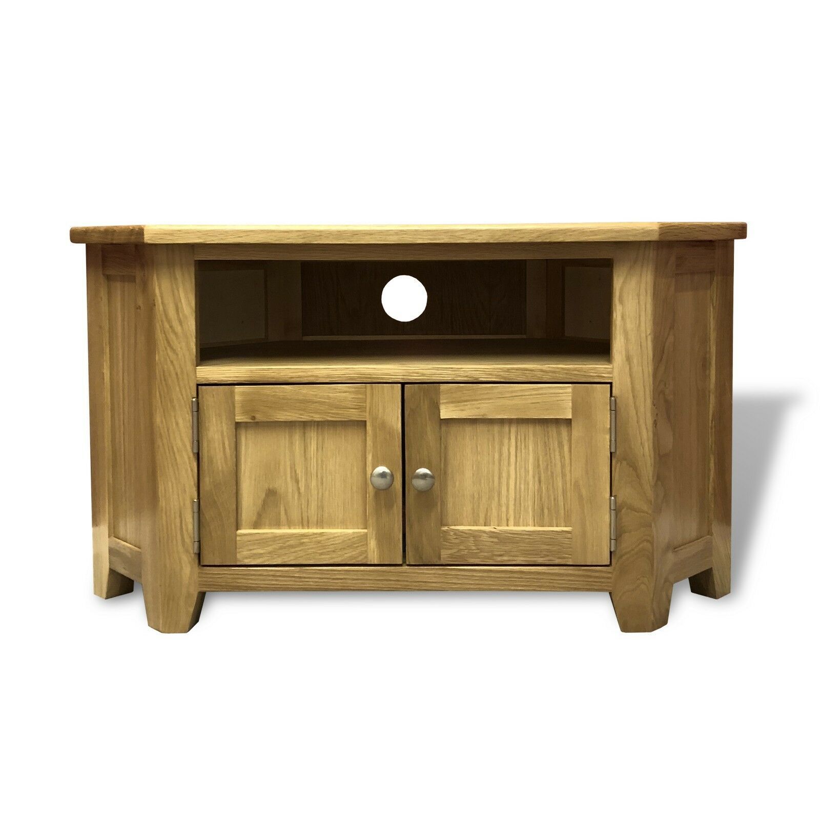 Oak Corner Tv Stand With Doors / Solid Wood Television For Tribeca Oak Tv Media Stand (View 1 of 15)