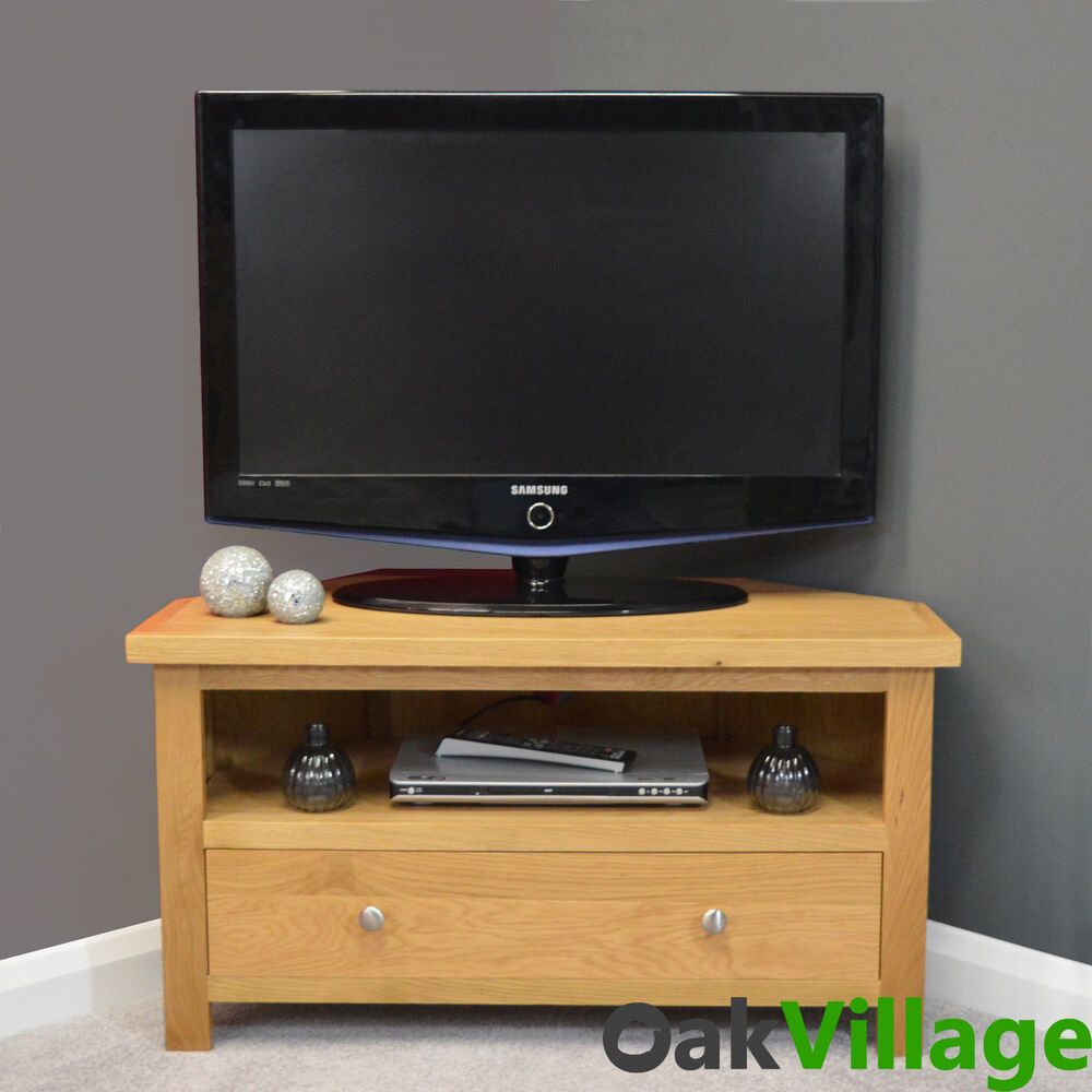 Oak Corner Tv Unit / Media Cabinet / Solid Wood Tv Stand With Oak Tv Entertainment Stands (View 11 of 15)