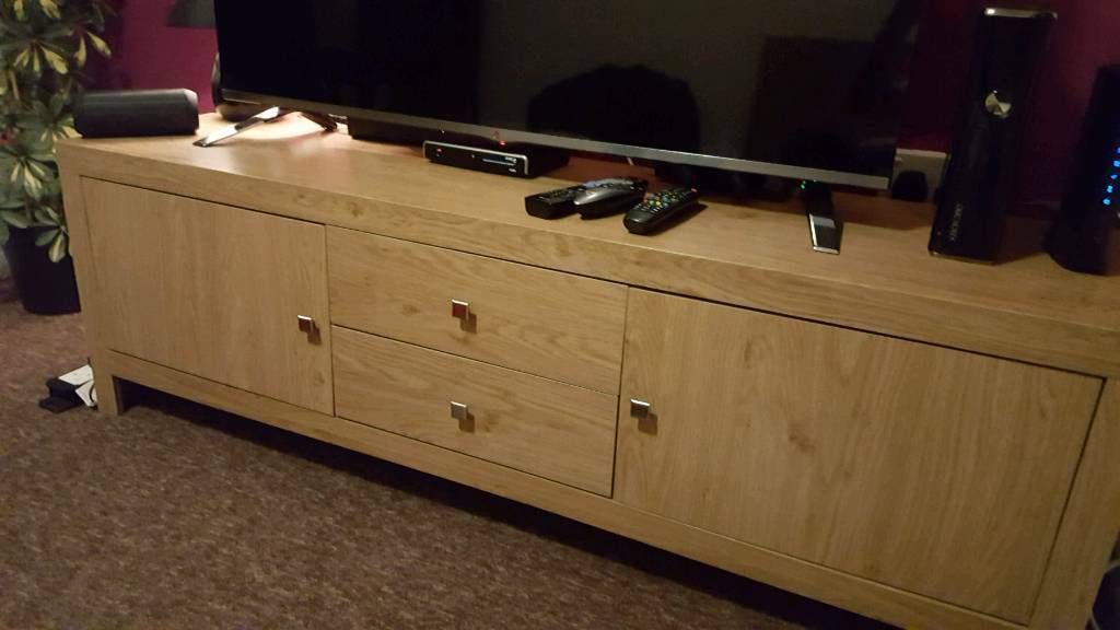 Oak Tv Stand – Widht 150cm – Tv Cabinet With Doors For With Regard To Oak Tv Cabinets With Doors (View 14 of 15)