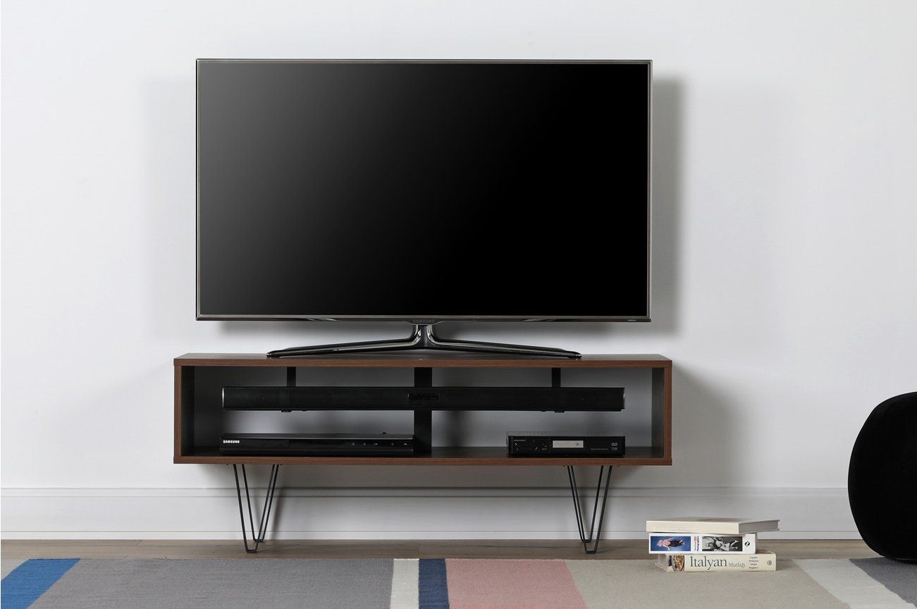 Off The Wall Chevron 1100 Walnut Tv Stand For Tvs Up To 50" For Off The Wall Tv Stands (Photo 5 of 15)