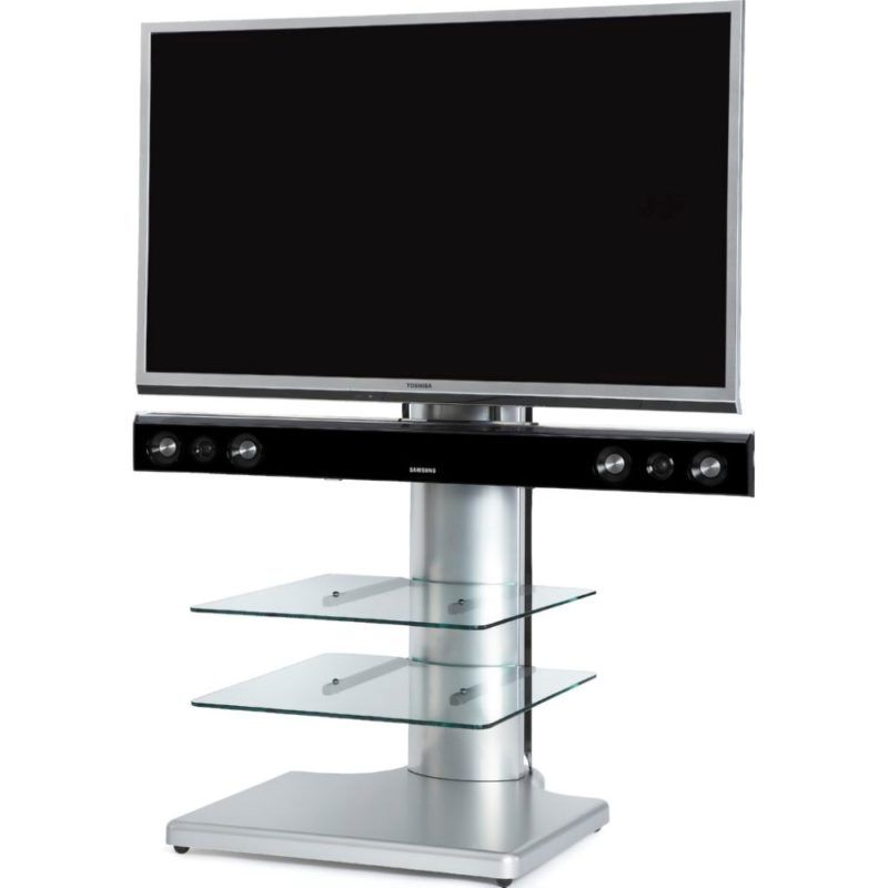 Off The Wall Origin Ii S2 Silver/clear Square Tv Stand Pertaining To Off The Wall Tv Stands (View 12 of 15)