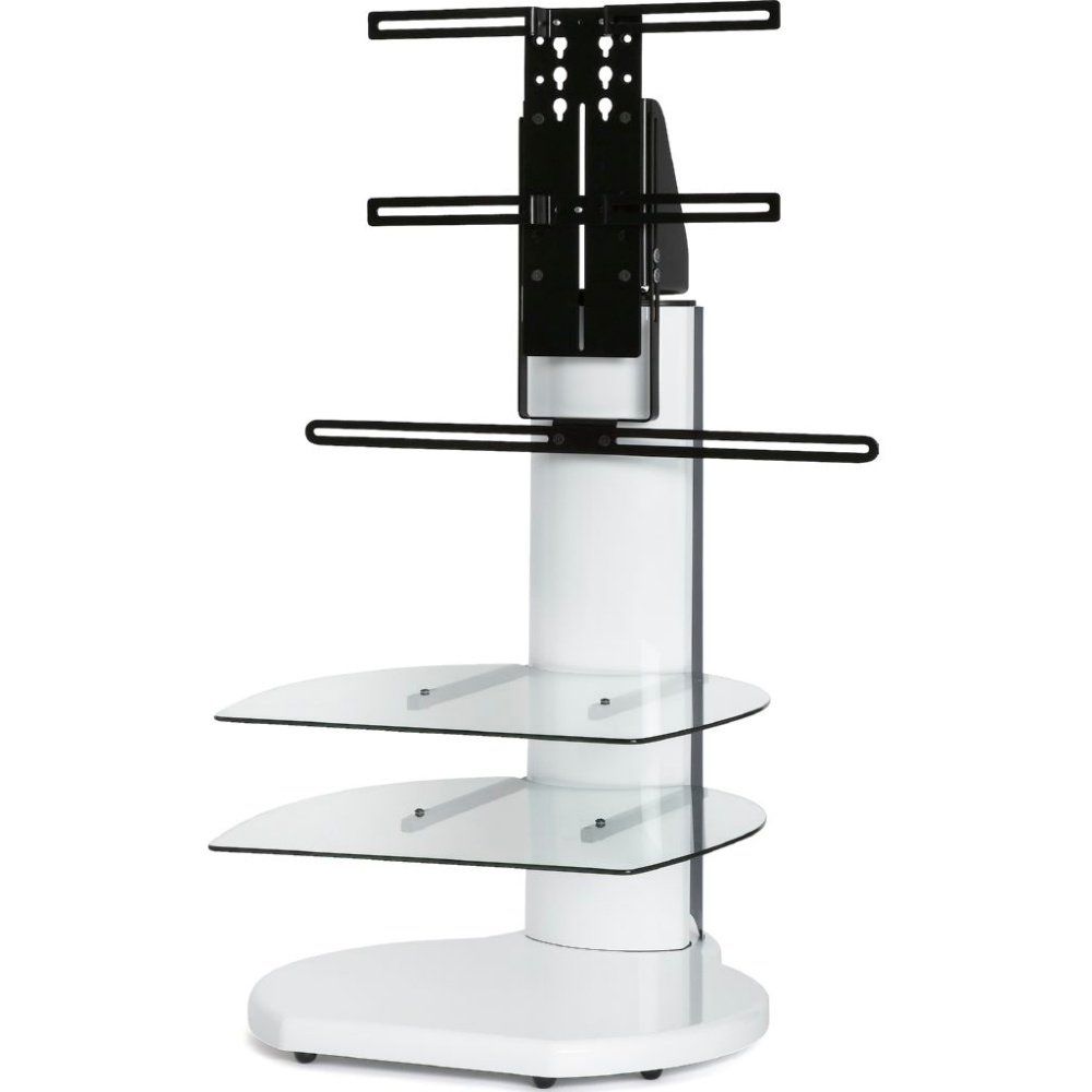Off The Wall Origin Ii S3 White/clear Round Tv Stand Great In Round Tv Stands (Photo 8 of 15)