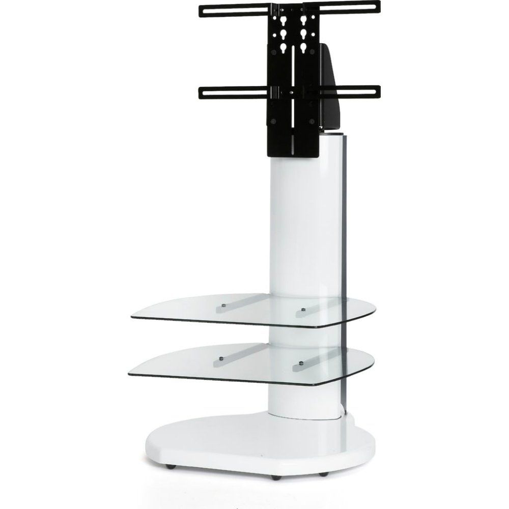 Off The Wall Origin Ii S3 White/clear Round Tv Stand Great Regarding Round Tv Stands (Photo 7 of 15)