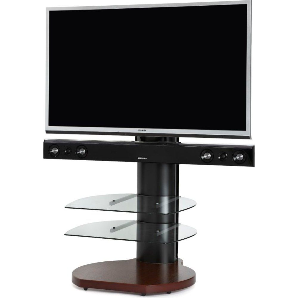 Off The Wall Origin Ii S4 Walnut/black/clear Round Tv Inside Round Tv Stands (Photo 1 of 15)