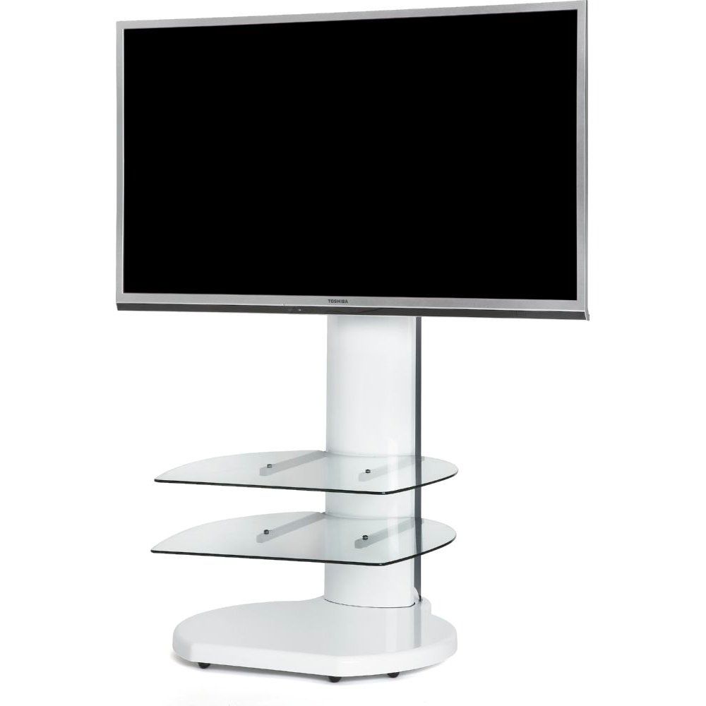 Off The Wall Origin Ii S4 White/clear Round Tv Stand Clear In Round Tv Stands (Photo 13 of 15)