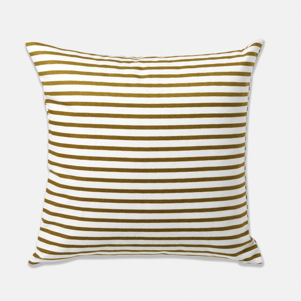 Olive Striped Pillow $48 | Pillows, Modern Pillows, Modern Pertaining To 4pc French Seamed Sectional Sofas Oblong Mustard (View 11 of 15)