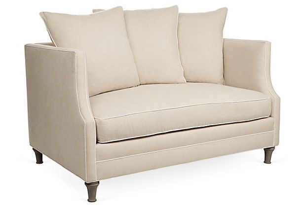 One Kings Lane – The Relaxed Resort – Thompson 56" Sofa Throughout Harmon Roll Arm Sectional Sofas (View 12 of 15)