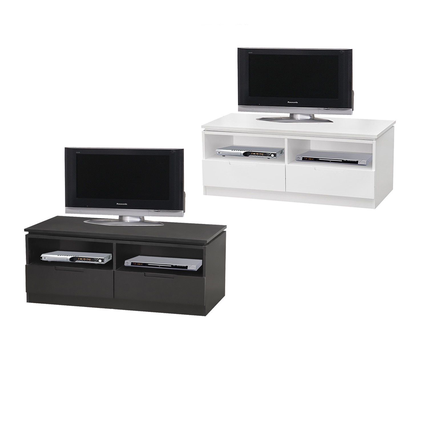 Orb Tv Cabinet With 2 Drawers And Shelves – 100cm Wide Intended For Black Tv Stands With Drawers (View 11 of 15)