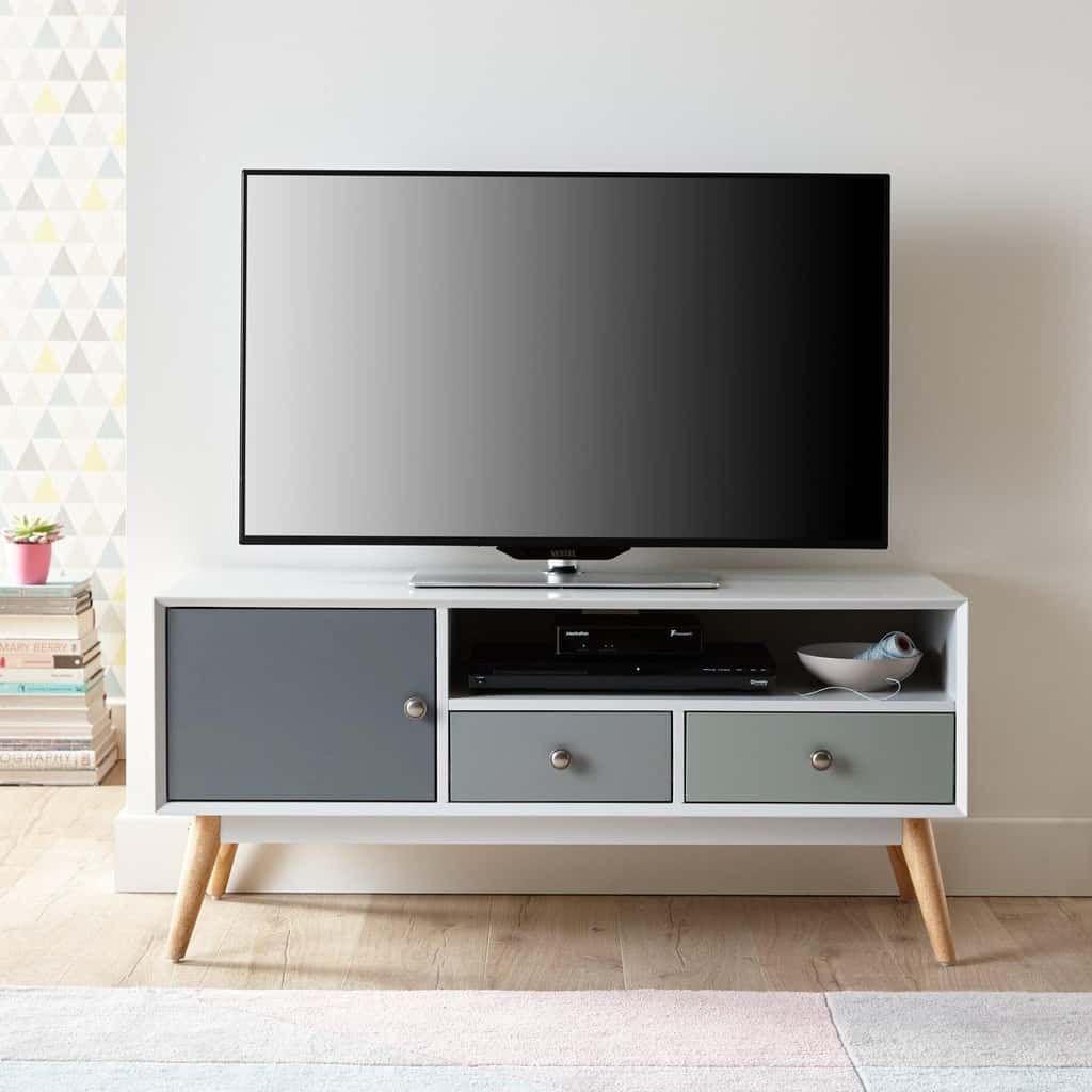 Orla Retro Tv Units – The Furniture Co With Regard To Scandi 2 Drawer Grey Tv Media Unit Stands (View 14 of 15)