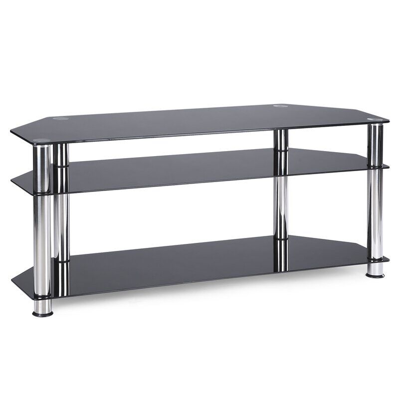 Orren Ellis Corner Tv Stand For Most 32 55 Inch Plasma Lcd Within Silver Corner Tv Stands (View 6 of 15)