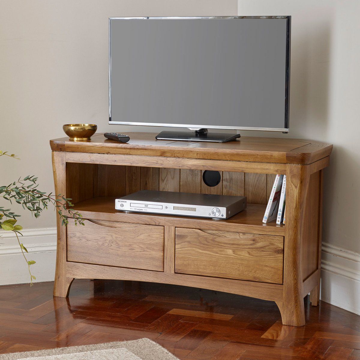 Orrick Corner Tv Cabinet In Rustic Oak | Oak Furniture Land Intended For Rustic Corner Tv Stands (Photo 5 of 15)