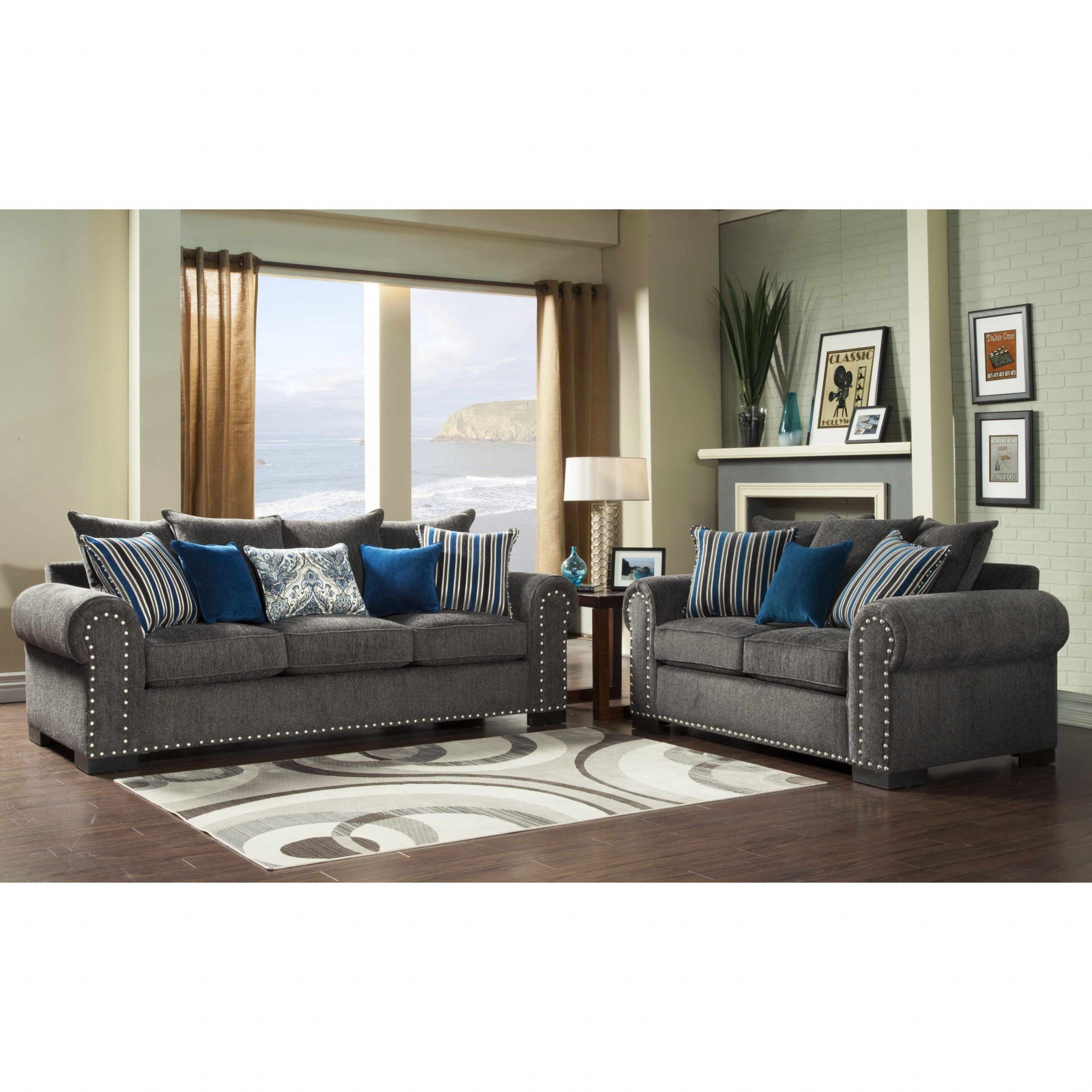 Our Best Living Room Furniture Deals | Sofa And Loveseat Inside Molnar Upholstered Sectional Sofas Blue/gray (Photo 8 of 15)