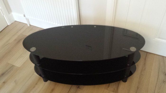 Oval Black Glass Tv Stand For Sale In Wexford Town In Black Oval Tv Stand (View 12 of 15)