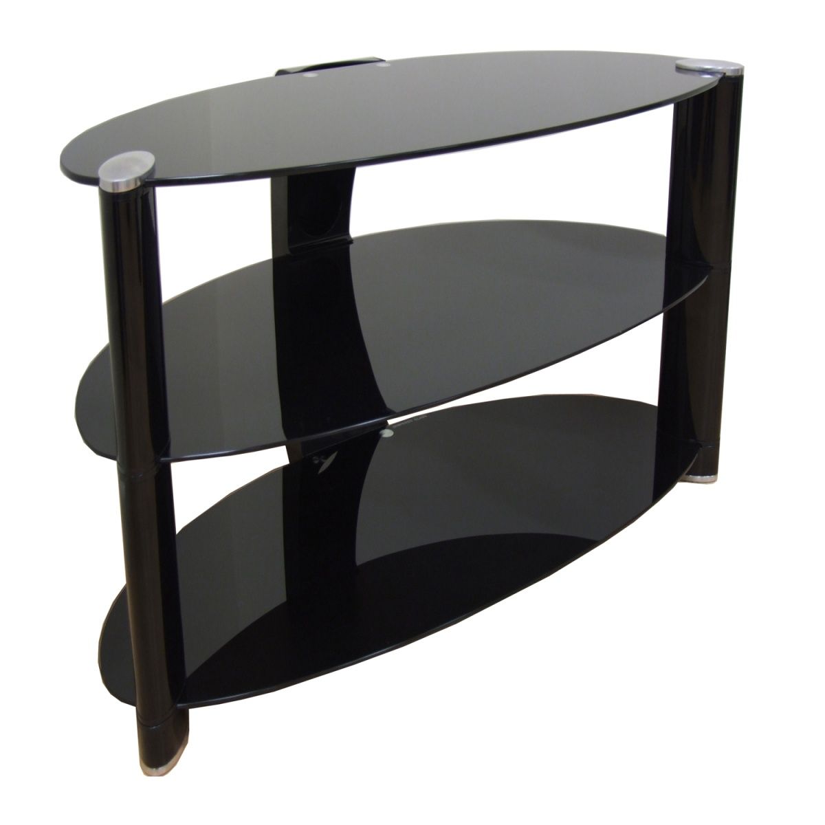 Oval High Gloss Black Flat Screen Tv Stand Within Oval Tv Stands (Photo 8 of 15)