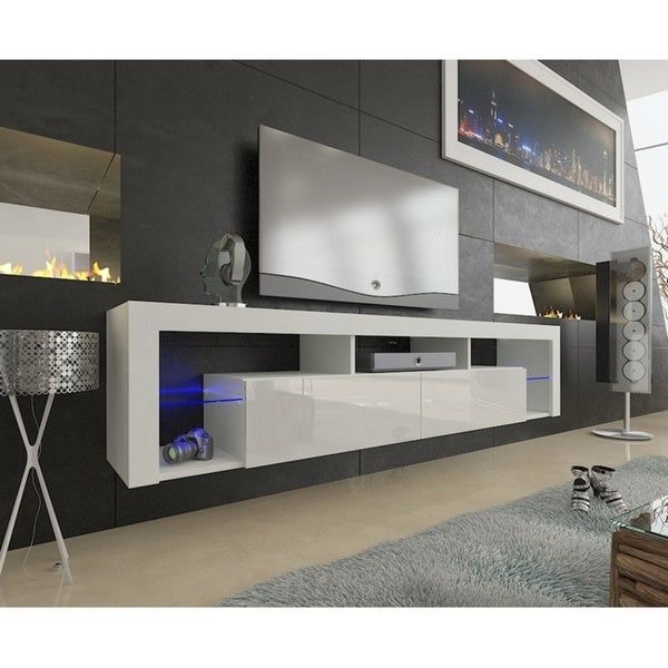 Overstock: Online Shopping – Bedding, Furniture Throughout Milano 200 Wall Mounted Floating Led 79&quot; Tv Stands (View 10 of 15)