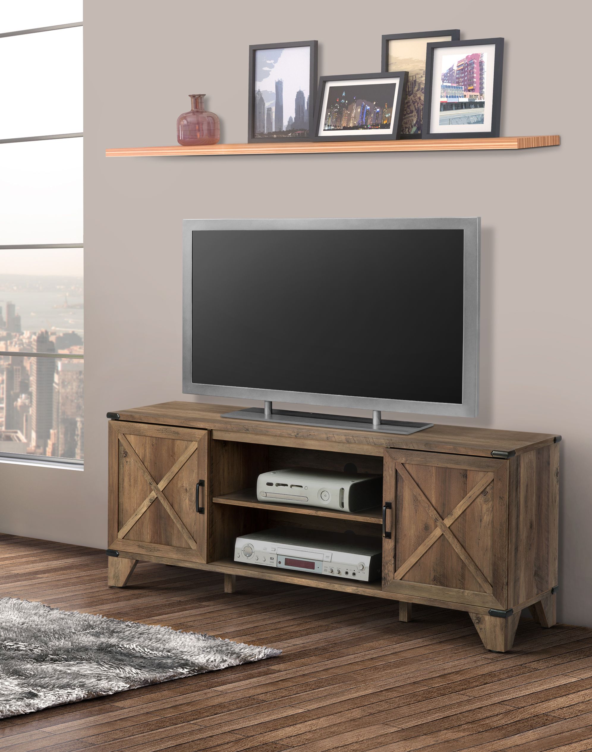 Oxford 60" Wide Tv Stand – Walmart – Walmart With Jackson Wide Tv Stands (View 6 of 15)