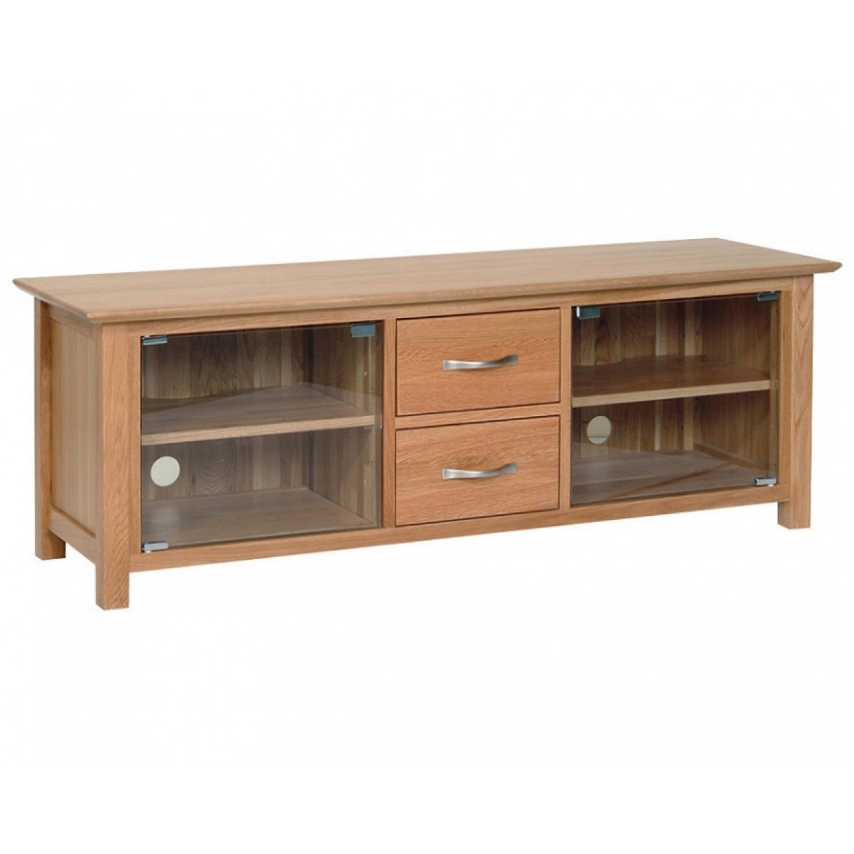 Oxford Contemporary Oak Large Tv Cabinet With Doors For Oak Tv Stands With Glass Doors (Photo 1 of 15)