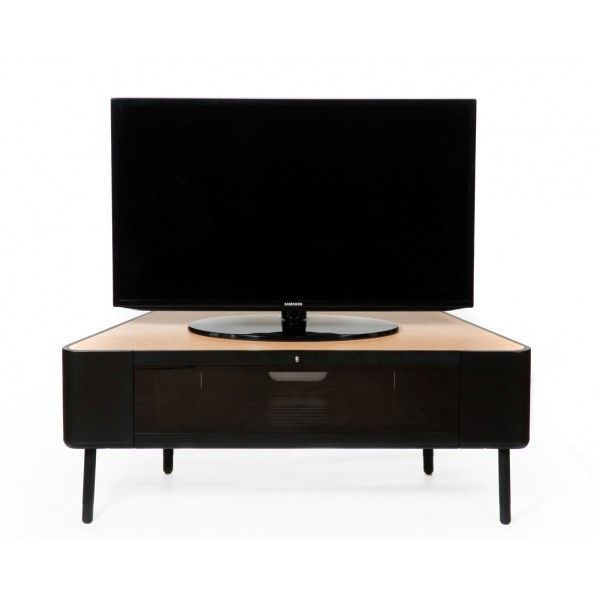 Pad Tv Stand In Graphite / Light Oakstil Furniture Up In Light Oak Corner Tv Stands (View 15 of 15)