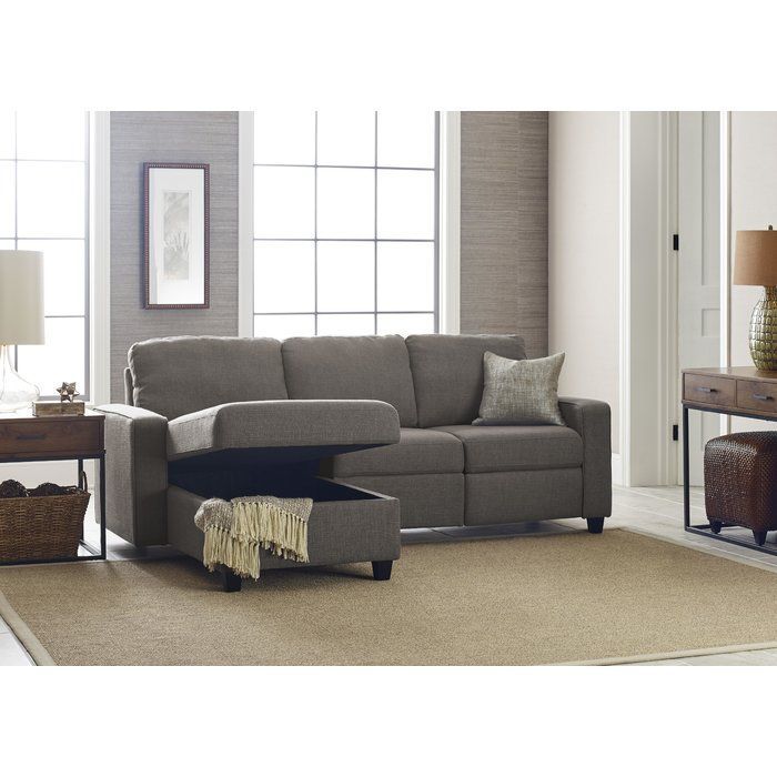 Palisades 89" Wide Reclining Sofa & Chaise | Storage Pertaining To Copenhagen Reclining Sectional Sofas With Left Storage Chaise (View 10 of 15)