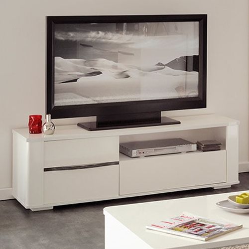 Parisot Ceram High Gloss White Tv Stands / Unit With Regarding White Gloss Tv Stand With Drawers (View 4 of 15)
