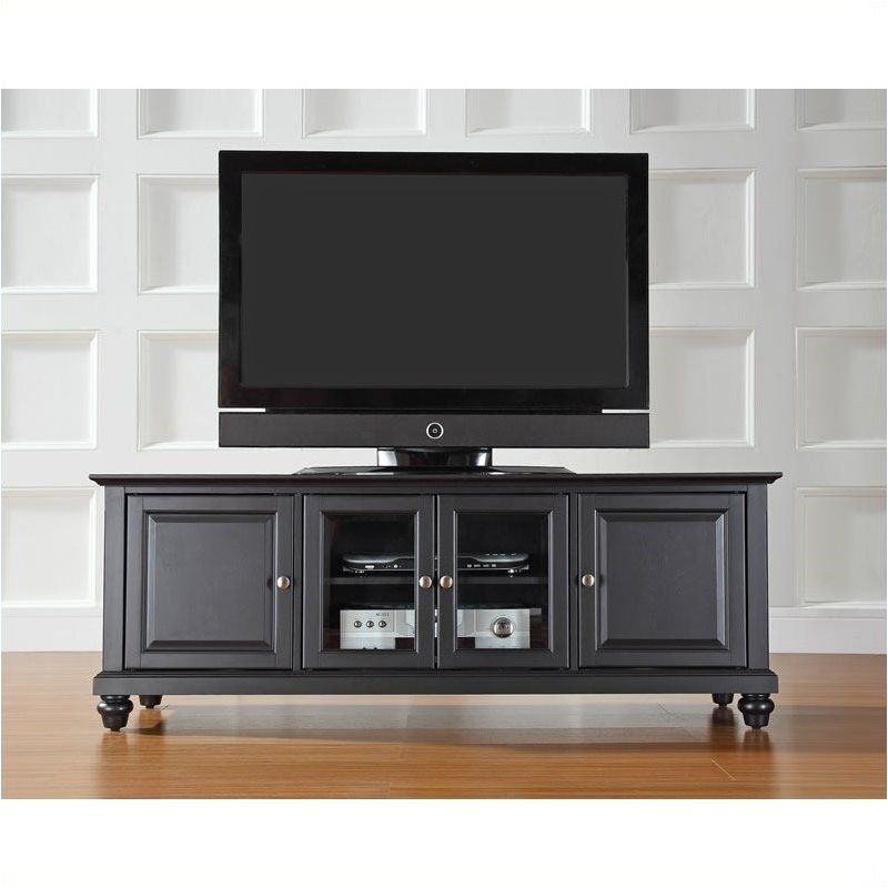 Pemberly Row 60" Low Profile Tv Stand In Black – Walmart In Edgeware Black Tv Stands (View 6 of 15)