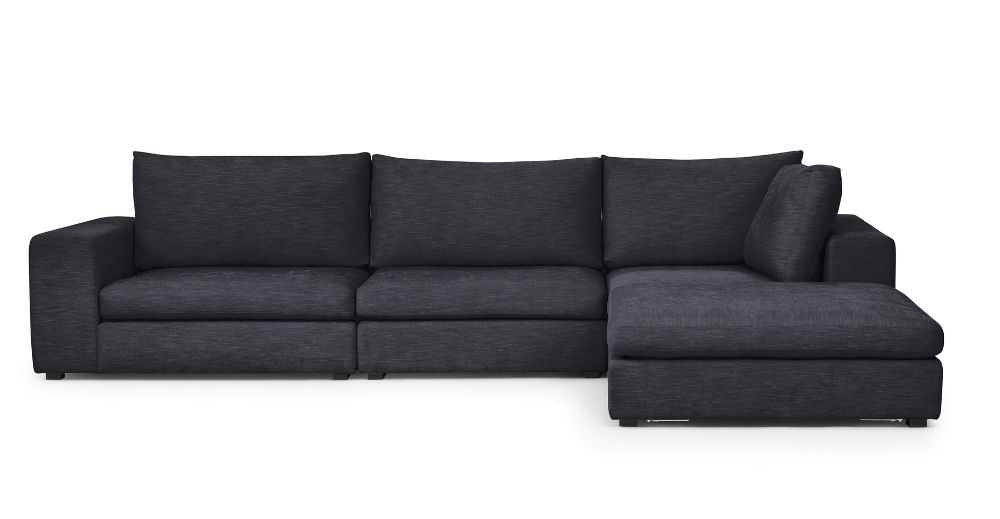 Petrel Gray Gaba Right Facing Modular Fabric Sectional Throughout Florence Mid Century Modern Right Sectional Sofas (View 11 of 15)