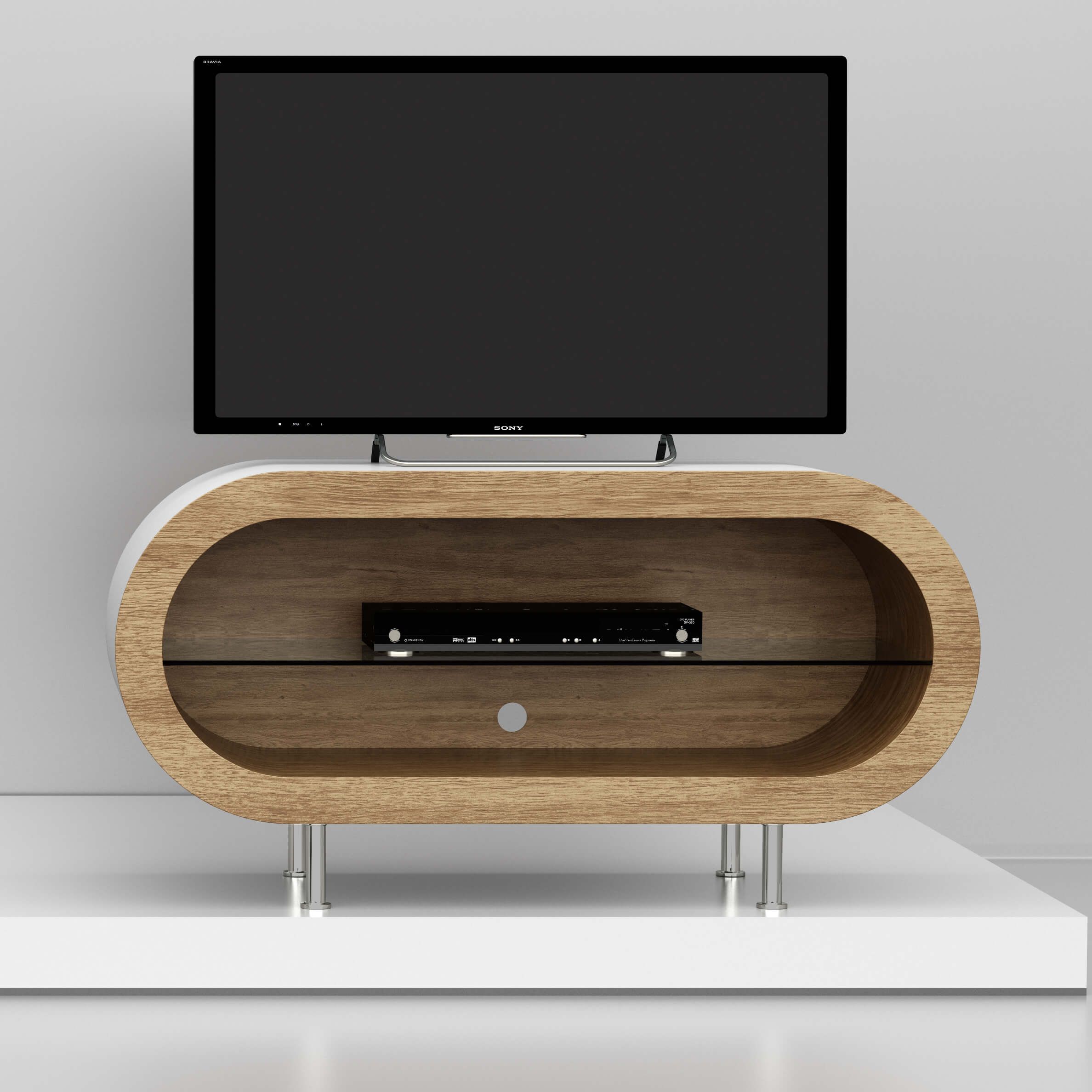 Pippy Oak Extra Large Hoop Tv Stand – Zespoke With Oak Tv Stands (View 9 of 15)