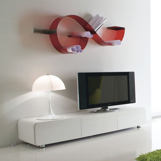 'plano' White Gloss Low Tv Stand Intomasucci Within White Contemporary Tv Stands (View 7 of 15)