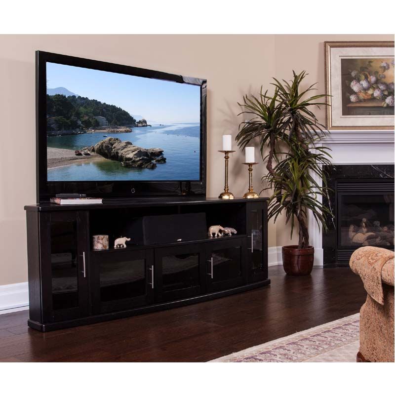 Plateau Newport Series Corner Wood Tv Cabinet With Glass With Black Corner Tv Cabinets With Glass Doors (View 5 of 15)