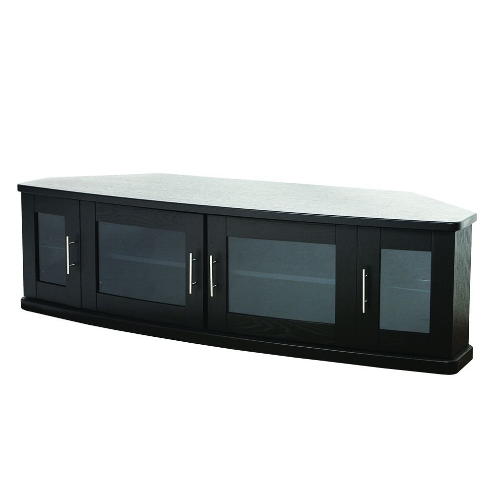 Plateau Newport62b Corner Tv Stand Up To 70" Tvs In Black With Regard To Corner Tv Stands For Tvs Up To 43" Black (View 13 of 15)