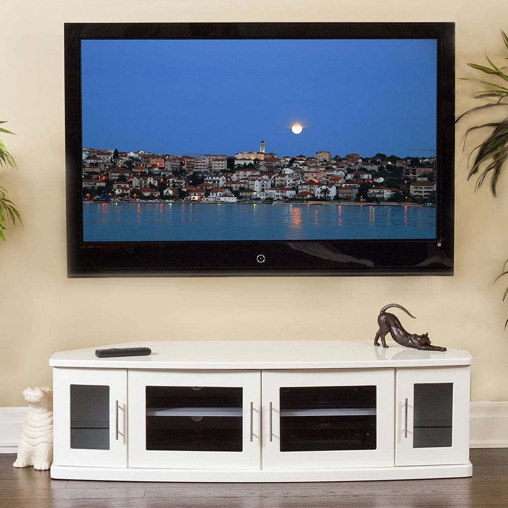 Plateau Newport62wh Corner Tv Stand Up To 70" Tvs In White In Off White Corner Tv Stands (Photo 9 of 15)