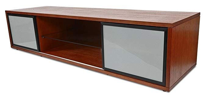 Plateau Sr V 75 Wb B Wood 75" Tv Stand, Walnut Finish For Wide Tv Stands Entertainment Center Columbia Walnut/black (View 2 of 15)