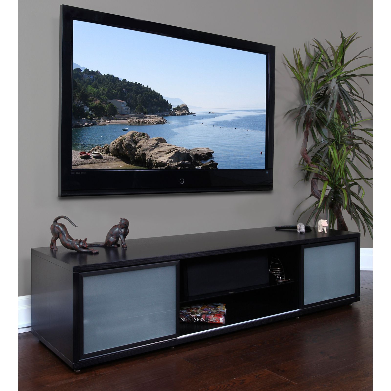 Plateau Srv Series 75 Inch Tv Stand In Black – Do Not Use Within Orsen Wide Tv Stands (View 2 of 15)