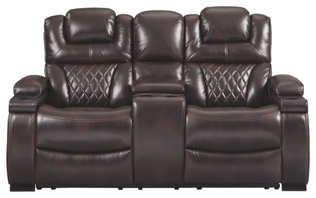 Polyester Upholstered Metal Power Reclining Loveseat With Within Magnus Brown Power Reclining Sofas (Photo 10 of 15)