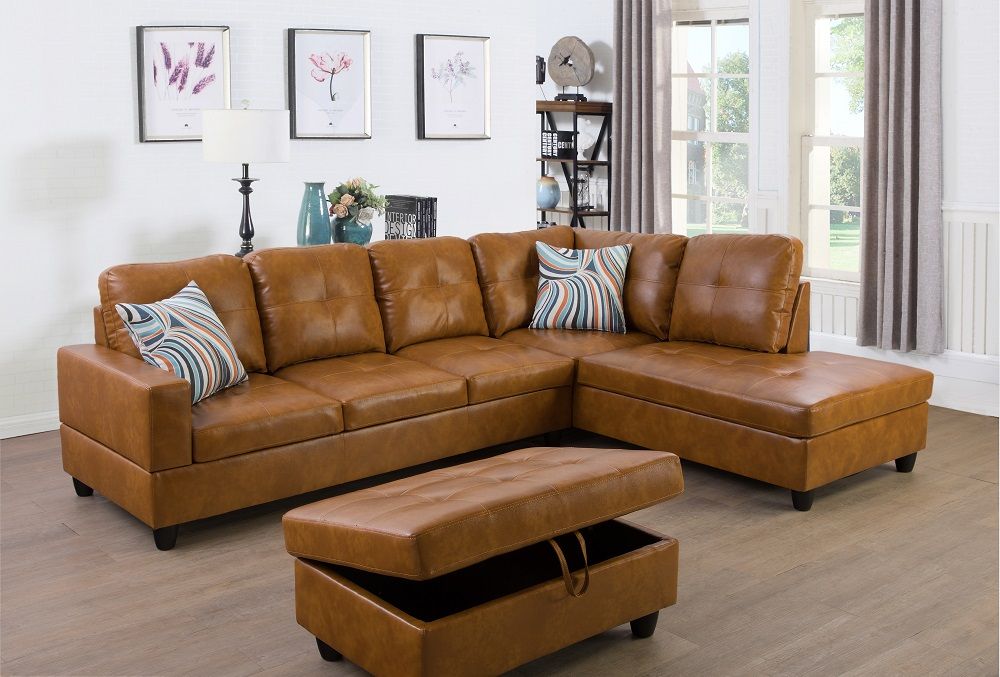Ponliving Furniture Left Facing 3pc Sectional Sofa Set With 3pc Polyfiber Sectional Sofas (View 6 of 15)