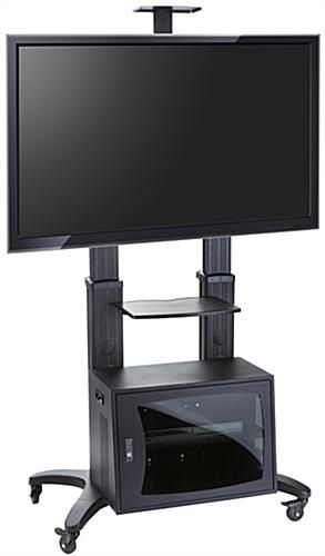 Portable Tv Stand W/ Locking Storage | Vesa Compliant Within Lockable Tv Stands (View 10 of 15)
