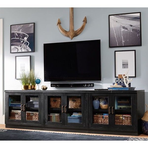Pottery Barn Reynolds Modular Home Office Long Low Media Intended For Low Long Tv Stands (View 12 of 15)