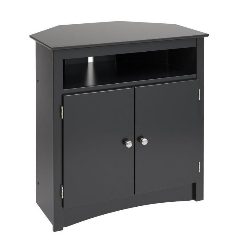 Prepac Black Tall Corner Tv Cabinet | Productfrom Inside Tall Black Tv Cabinets (Photo 11 of 15)