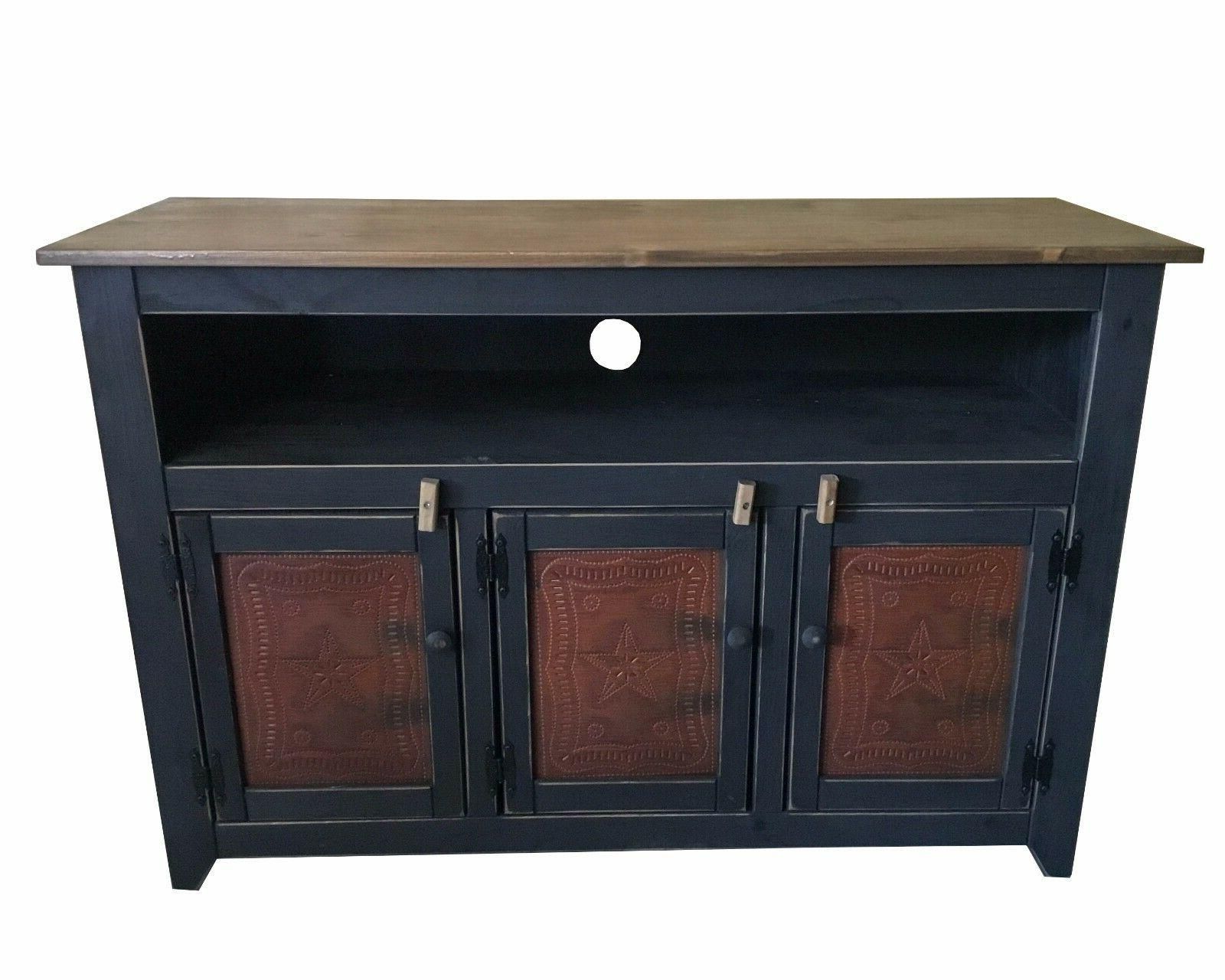 Primitive Country 50" Tv Stand With Blackened T Inside Country Tv Stands (Photo 9 of 15)